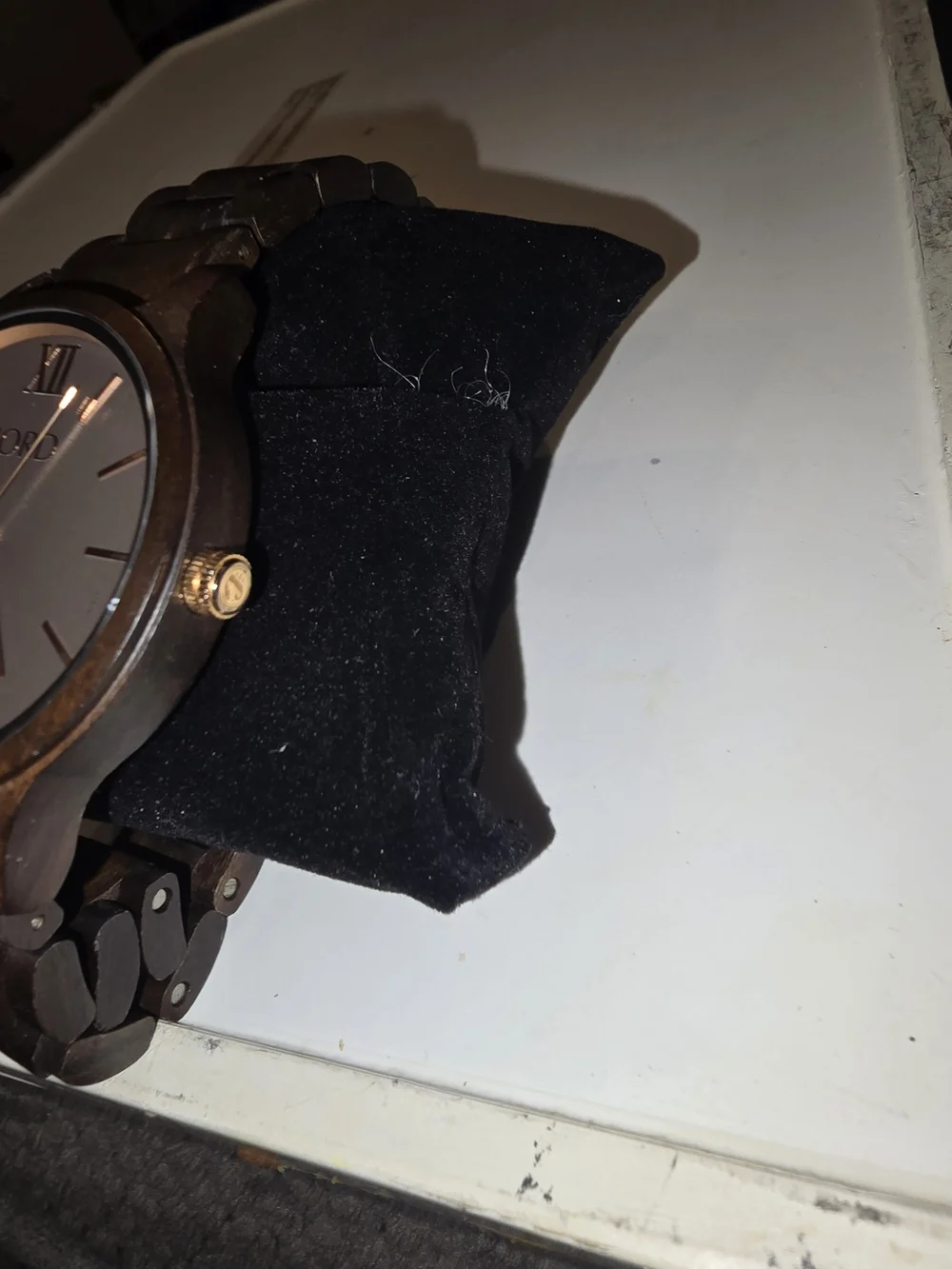 Men's Dark Wood Watch with Gold Accents